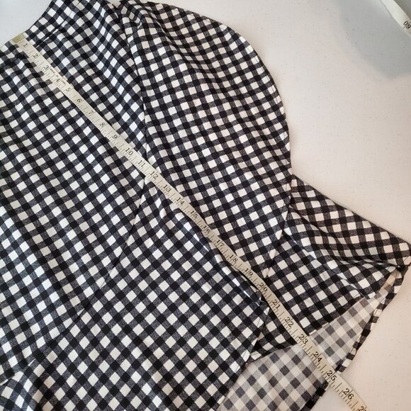 Banana‎ Republic Skirt Womens 6 Black Gingham Check Ruffle Flounce - Picture 7 of 11